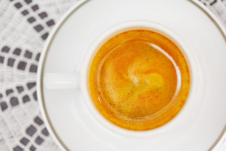 Cup of hot coffee - selective focusの写真素材