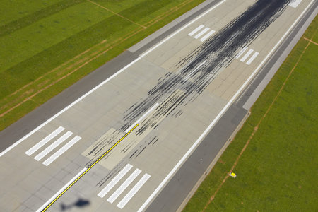 Marking on the beginning of the long runway