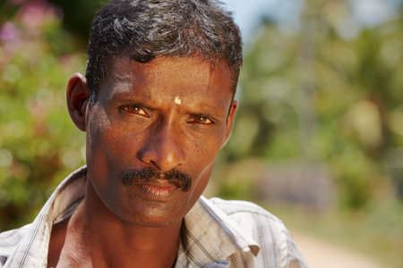 Portrait of man from Sri Lanka - selective focus