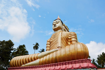 High Buddha statue in temple - Sri Lanka