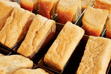 Freshly baked bread in a traditional bakery 