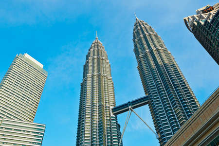 KUALA LUMPUR, MALAYSIA - April 25: Petronas Twin Towers on April 25, 2014 in Kuala Lumpur, Malaysia. The skyscrapers height are 451.9m and were the tallest buildings in the world during 1998-2004. のeditorial素材