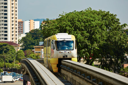 KUALA LUMPUR, MALAYSIA - APRIL 25: Monorail train on April 25, 2014 in Kuala Lumpur in Malaysia. KL...
