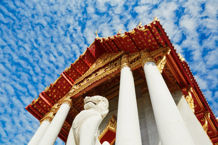 Beautiful Thai Temple Wat Benchamabophit in Bangkok, Thailandの写真素材