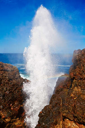 Blow hole - Natural fountain in Hummanaya, Sri Lankaの写真素材