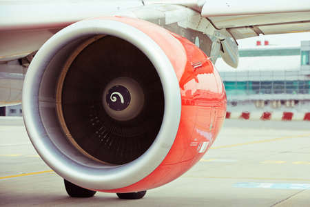 Hot air behind the aircraft engineの写真素材