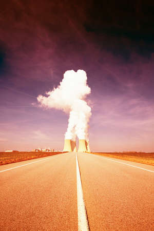 Cooling towers of the nuclear power plantの写真素材