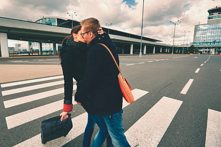 Young Couple Met at the airport, Prague