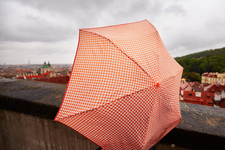Rain in the city - Prague, Czech Republicの写真素材