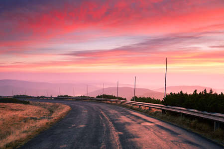 Jeseniky Mountains at the sunrise, Czech Republicの写真素材