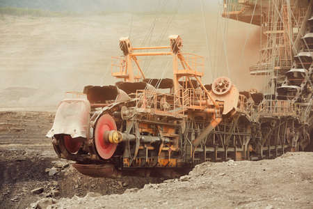 Huge mining machine in the coal mine - industry in Czech Republicの写真素材