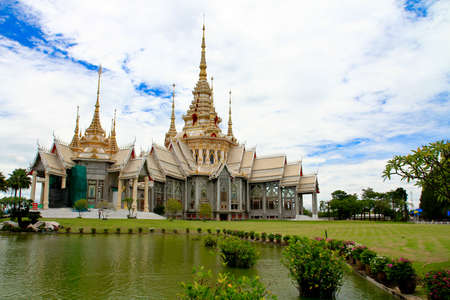 Temple and  lake in Thailandのeditorial素材