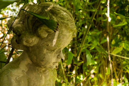 Clay dolls used for garden decoration. In a gesture of griefの写真素材