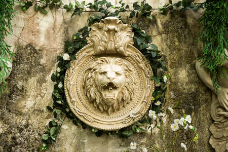 Water lion head spray, but not water!の写真素材