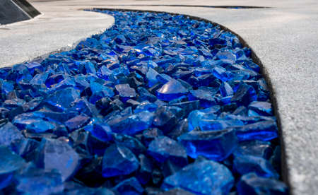 The beautiful blue stone was poured in the garden beautifully.の写真素材