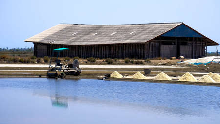 Old Salt Storage and Blue Sky Background in Thailandの写真素材