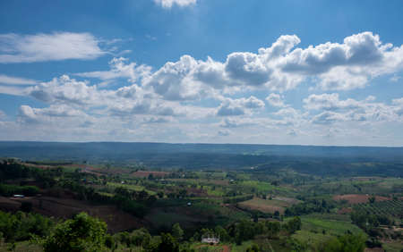 Sky and mountain views taken from high Phetchabun Province, Thailandの写真素材