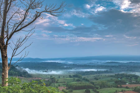 Beautiful mountain and sky in the morning. Phetchabun Province, Thailandの写真素材