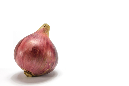 shallots isolated on white backgroundの写真素材