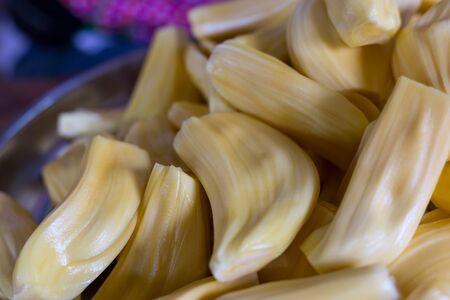 Piece of yellow jackfruit meat balls.