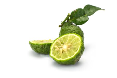 Bergamot fruit Bergamot isolated on white background.の写真素材