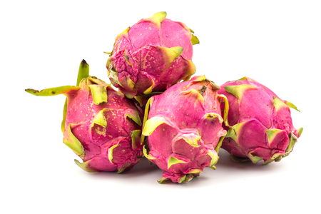 Dragon fruit or Pitaya on Isolated White backgroundの写真素材