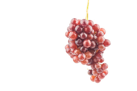 Ripe red grape isolated on whiteの写真素材