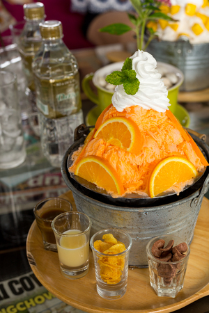 bingsu ice cream Korean dessertの写真素材