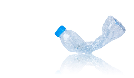 empty plastic bottle isolated on white backgroundの写真素材