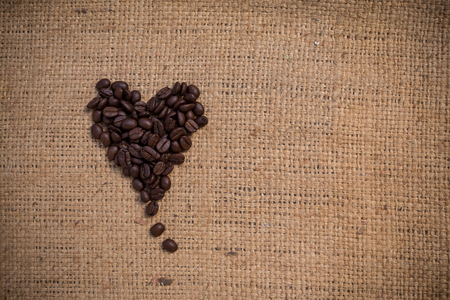 Heart from coffee beansの写真素材