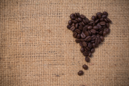 Heart from coffee beansの写真素材