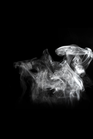 Smoke on black backgroundの写真素材