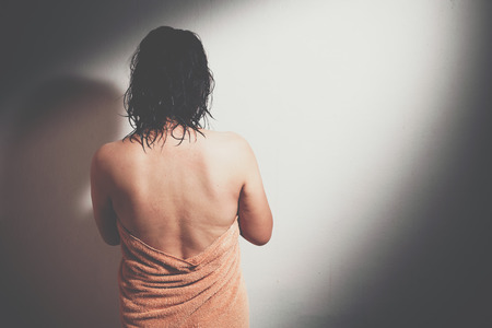 despair rape victim waiting for helpの写真素材