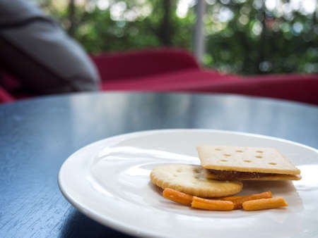 snack in the livingroomの写真素材