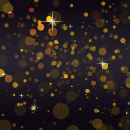 Abstract gold bokeh on black background,Copy space
