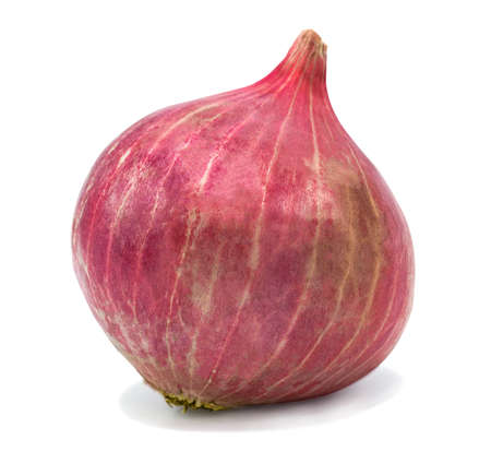 Red onion isolated on white backgroundの写真素材