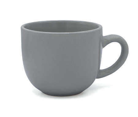 empty Gray cup isolated on white backgroundの写真素材
