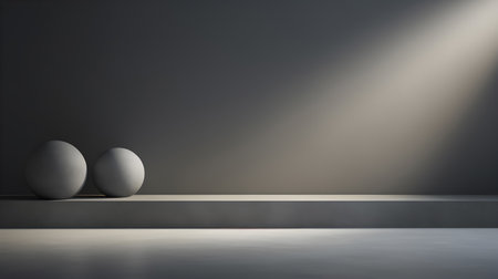 Gray background for product presentation with beautiful illustration by Generative AIの素材