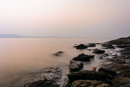 sunset and beach and Ocean twilight at Koh Samet, Thailandの写真素材