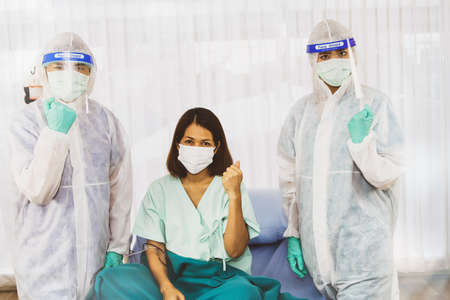 Patients with coronavirus covid 19 have been treated by a team of medical professionals at the...