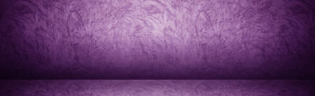 Vintage purple concrete cement wall with copy space for design : Panorama bannerの写真素材