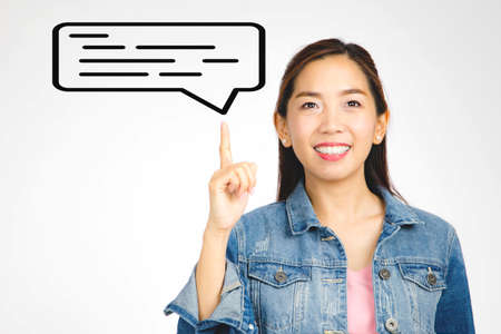 Concept portrait women are motivated and committed with spaces to enter messages.の写真素材