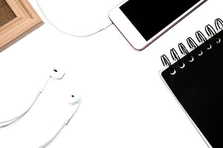 white top lay out on table for insert pictureの写真素材