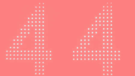 Fourty four on red background. Creative typography. Disco 44. Pattern Background.の写真素材