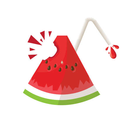 illustration. watermelon on white background.のイラスト素材