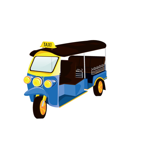 illustration. Tuk Tuk in Thailandのイラスト素材