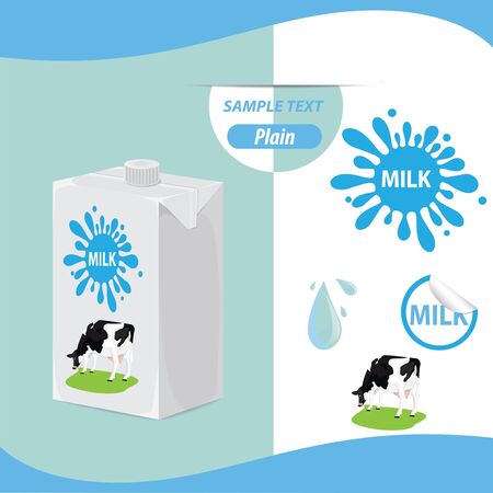 illustration. Milk carton,package, vectorのイラスト素材
