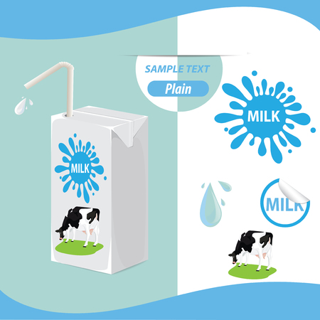 illustration. Milk carton,package, vectorのイラスト素材