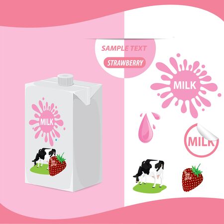 illustration. Milk carton,package, vectorのイラスト素材
