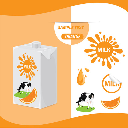 illustration. Milk carton,package, vectorのイラスト素材